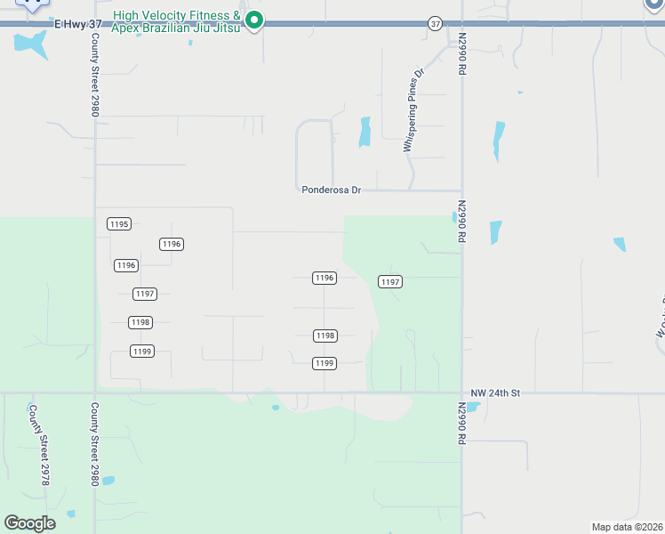 map of restaurants, bars, coffee shops, grocery stores, and more near 2462 County Road 1196 in Blanchard