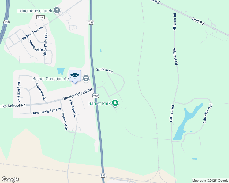 map of restaurants, bars, coffee shops, grocery stores, and more near 2100 Westwood Drive in Kinston