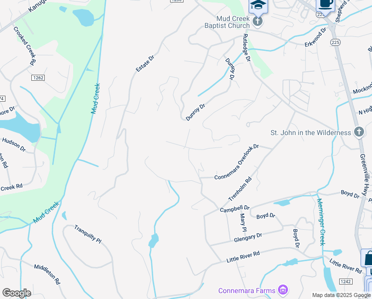 map of restaurants, bars, coffee shops, grocery stores, and more near 61 Hickory Ridge Trail in Hendersonville