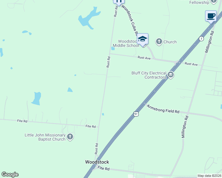 map of restaurants, bars, coffee shops, grocery stores, and more near 5716 Rust Road in Memphis