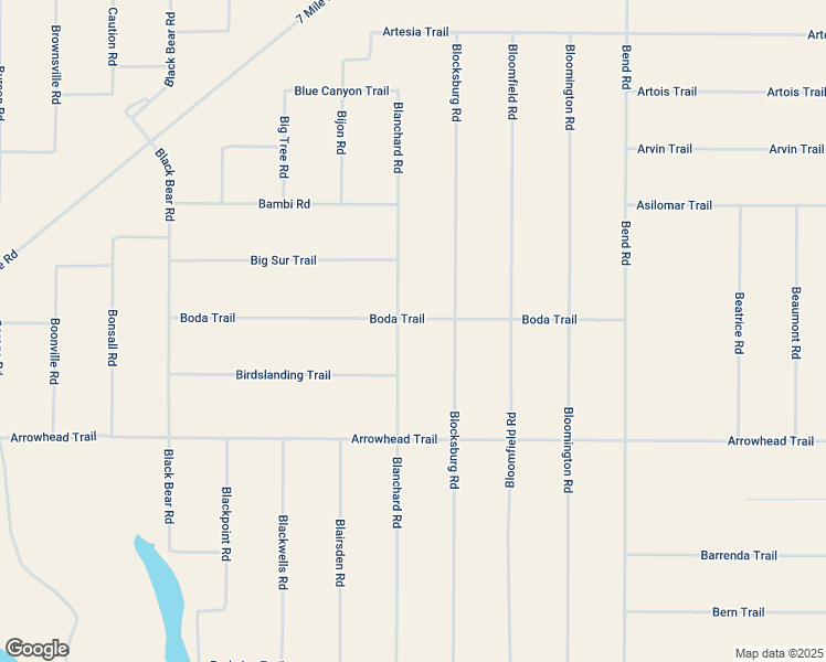 map of restaurants, bars, coffee shops, grocery stores, and more near Boda Trail in San Luis Obispo County