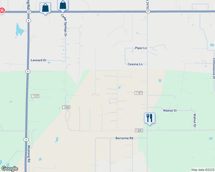 map of restaurants, bars, coffee shops, grocery stores, and more near 764 N2968 Road in Tuttle