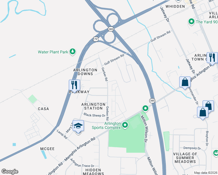 map of restaurants, bars, coffee shops, grocery stores, and more near 11249 Wolf Woods Drive in Arlington