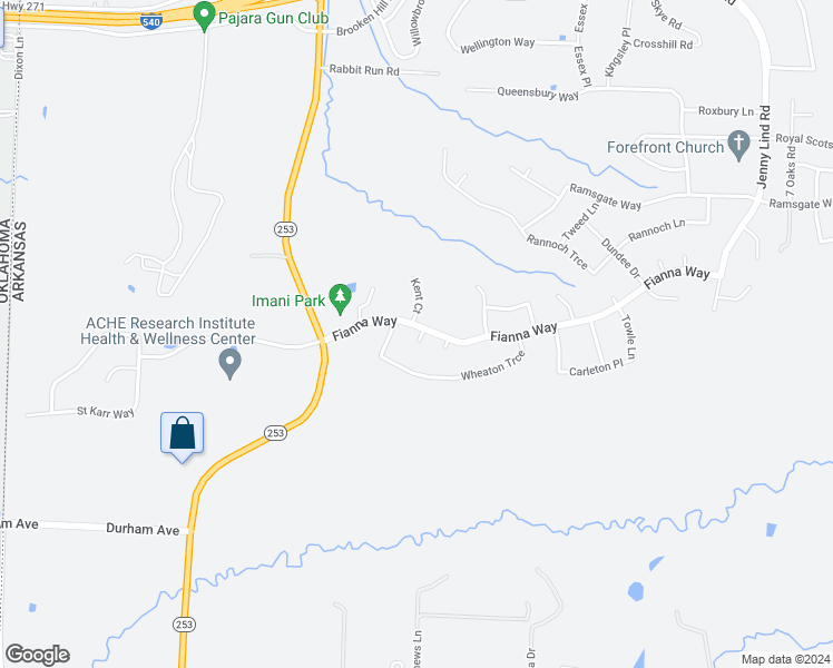 map of restaurants, bars, coffee shops, grocery stores, and more near 1522 Fianna Way in Fort Smith