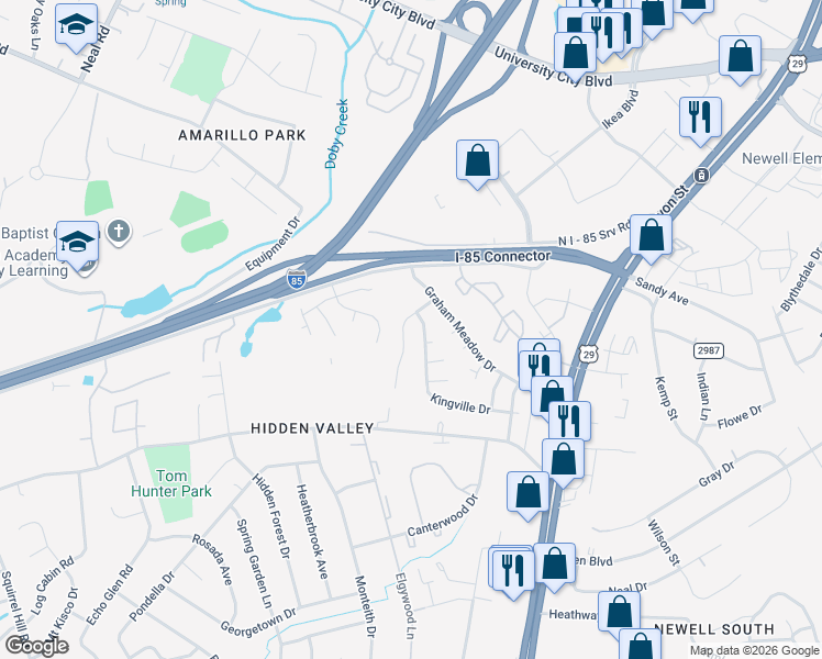 map of restaurants, bars, coffee shops, grocery stores, and more near in Charlotte