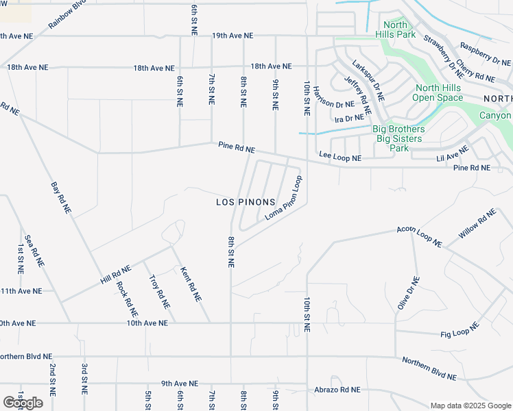 map of restaurants, bars, coffee shops, grocery stores, and more near 1419 White Pine Drive in Rio Rancho