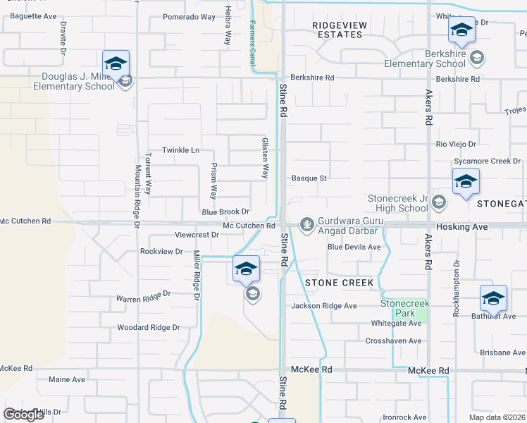 map of restaurants, bars, coffee shops, grocery stores, and more near 8013 Glisten Way in Bakersfield