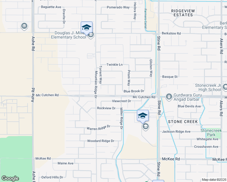 map of restaurants, bars, coffee shops, grocery stores, and more near 8022 Amber Creek Road in Bakersfield