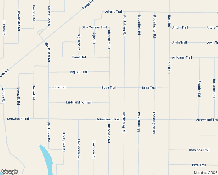 map of restaurants, bars, coffee shops, grocery stores, and more near Boda Trail in San Luis Obispo County