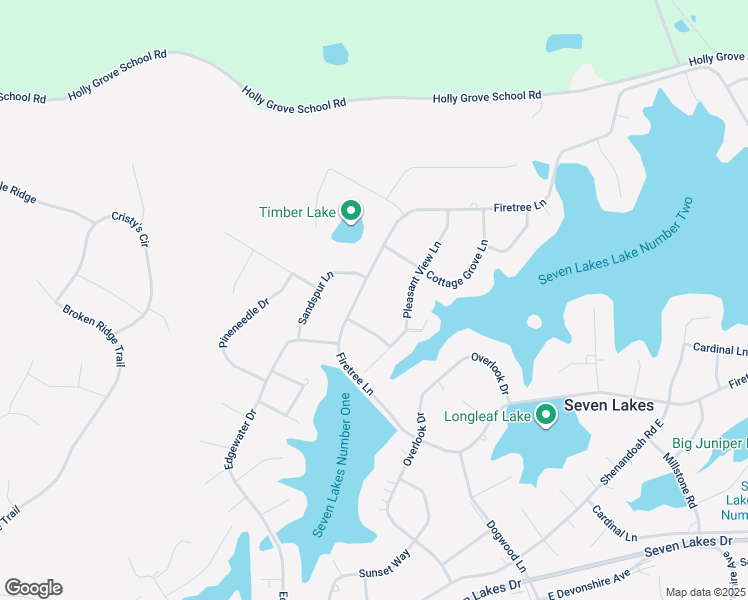 map of restaurants, bars, coffee shops, grocery stores, and more near 273 Firetree Lane in Seven Lakes