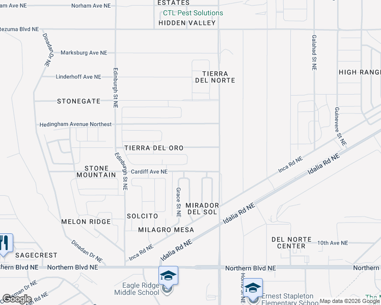 map of restaurants, bars, coffee shops, grocery stores, and more near 2819 Havencrest Avenue Northeast in Rio Rancho