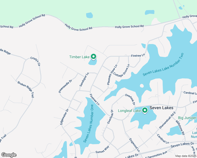 map of restaurants, bars, coffee shops, grocery stores, and more near 273 Firetree Lane in Seven Lakes