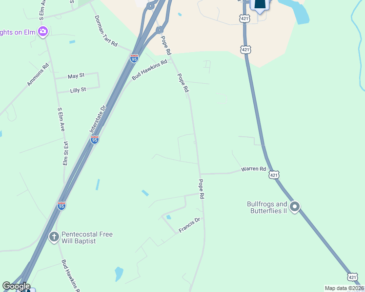 map of restaurants, bars, coffee shops, grocery stores, and more near 41 Fairview Village Road in Dunn