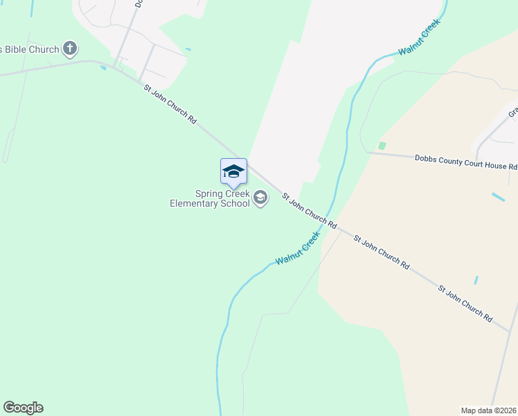 map of restaurants, bars, coffee shops, grocery stores, and more near 1050 Saint John Church Road in Goldsboro