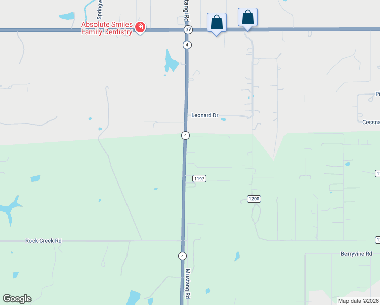 map of restaurants, bars, coffee shops, grocery stores, and more near 510 South Mustang Road in Tuttle