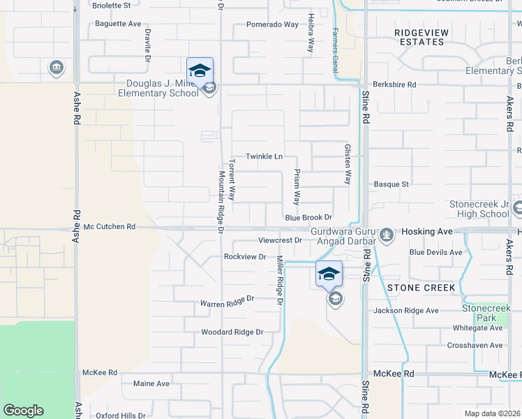 map of restaurants, bars, coffee shops, grocery stores, and more near 5406 Mirror Creek Drive in Bakersfield
