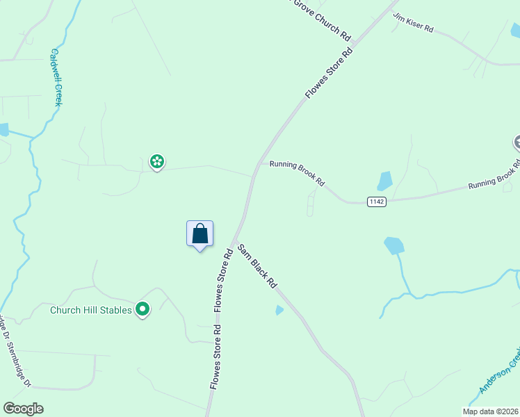 map of restaurants, bars, coffee shops, grocery stores, and more near 9701 Flowes Store Road in Midland