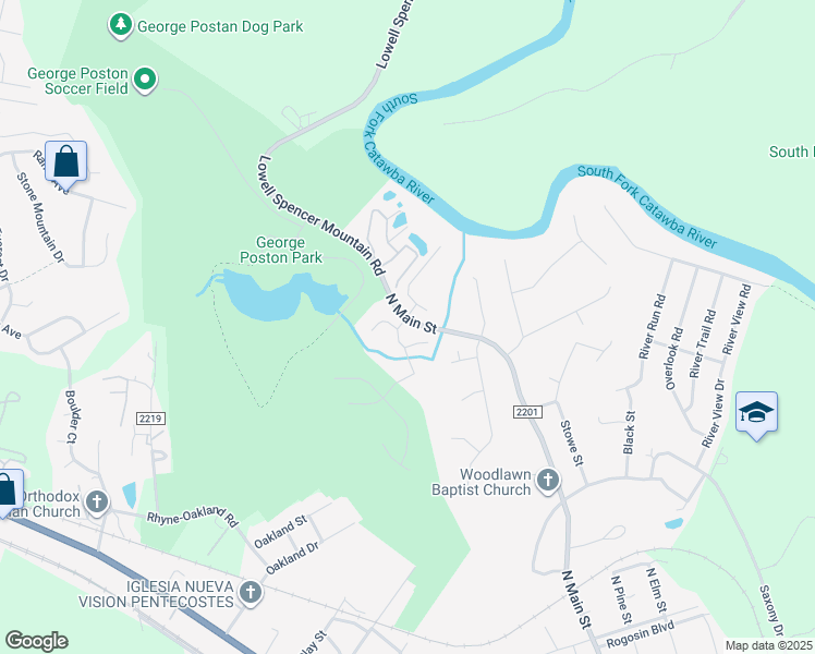 map of restaurants, bars, coffee shops, grocery stores, and more near 1001 Preston Drive in Lowell