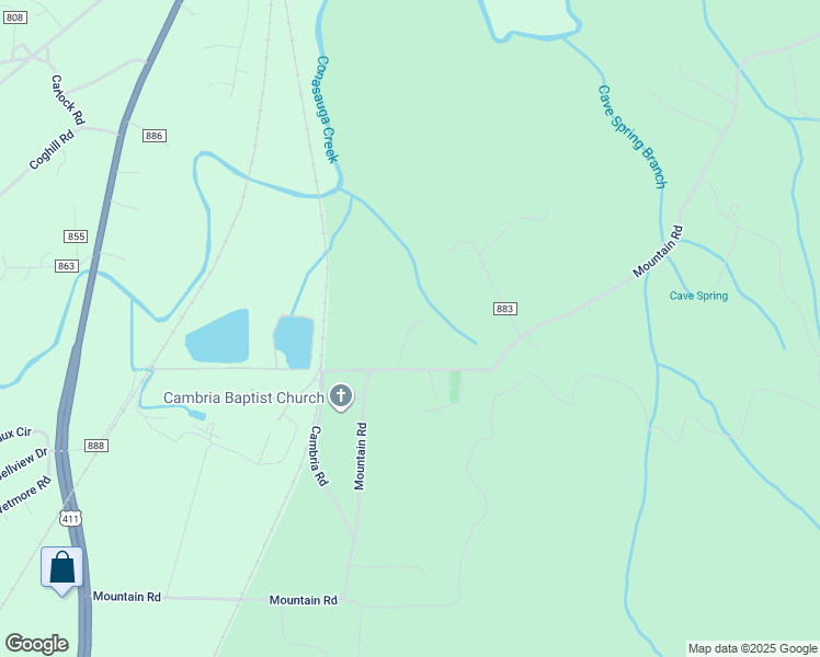 map of restaurants, bars, coffee shops, grocery stores, and more near 331 County Road 875 in Etowah