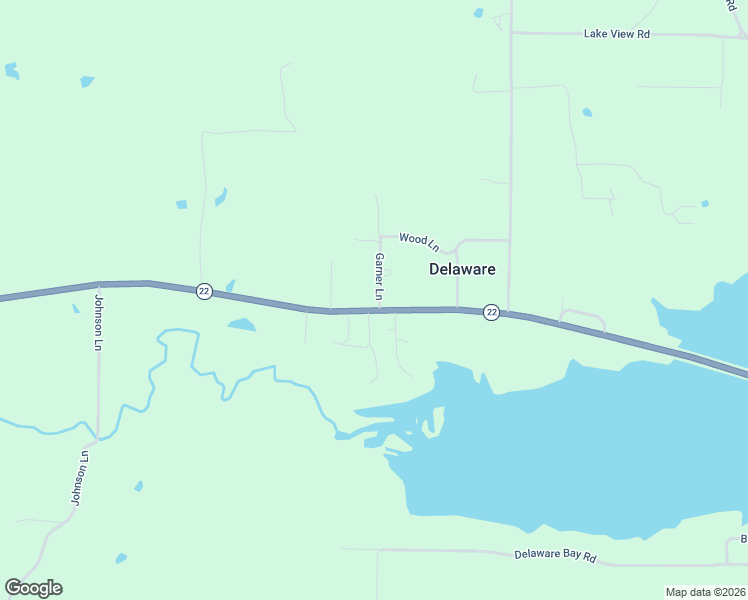 map of restaurants, bars, coffee shops, grocery stores, and more near 26249 Highway 22 in Delaware