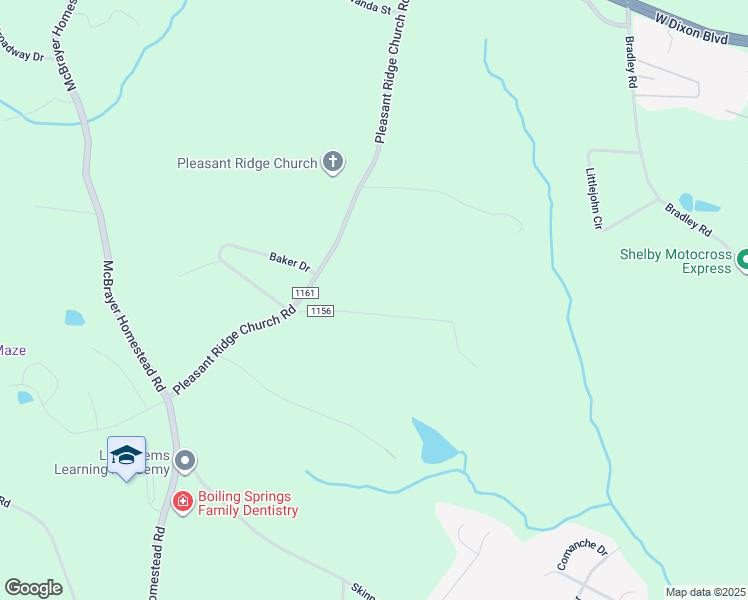 map of restaurants, bars, coffee shops, grocery stores, and more near 6844 Juniper Terrace in Shelby