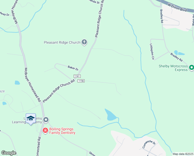 map of restaurants, bars, coffee shops, grocery stores, and more near 6844 Juniper Terrace in Shelby