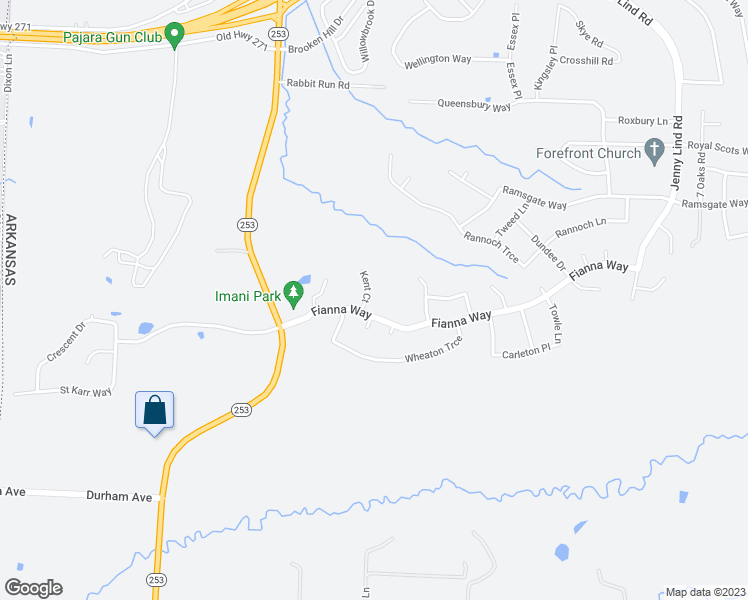 map of restaurants, bars, coffee shops, grocery stores, and more near 10801 Kent Court in Fort Smith