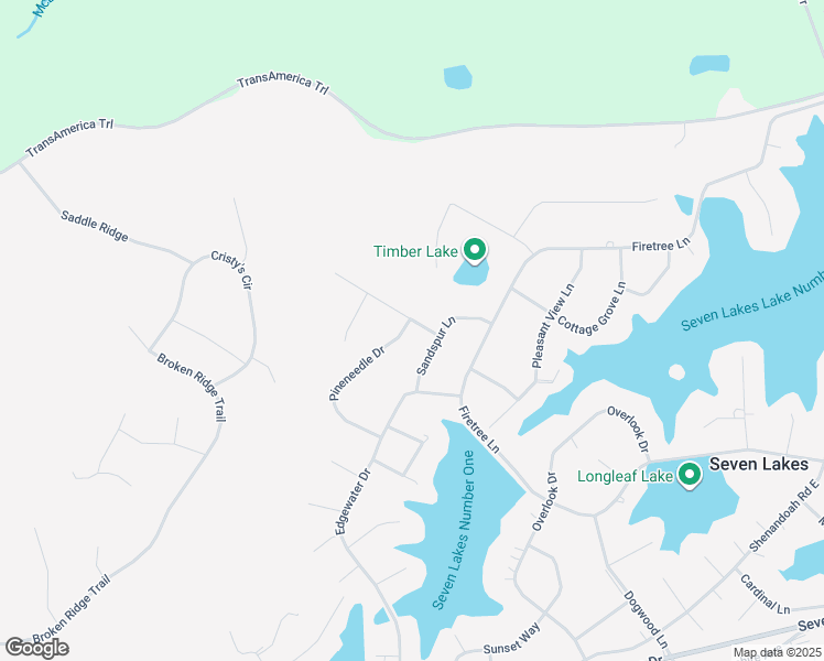 map of restaurants, bars, coffee shops, grocery stores, and more near 101 Pineneedle Drive in Seven Lakes