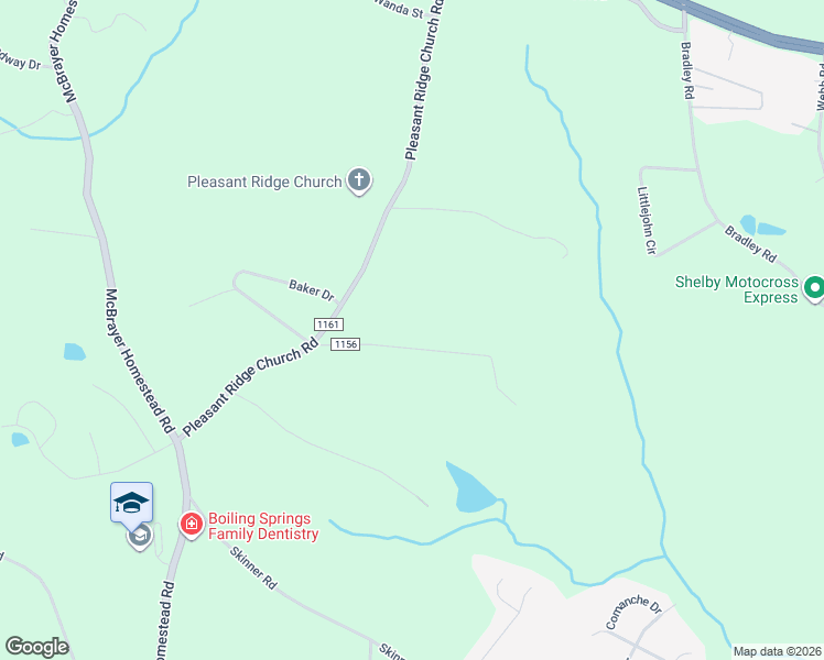 map of restaurants, bars, coffee shops, grocery stores, and more near 6844 Juniper Terrace in Shelby