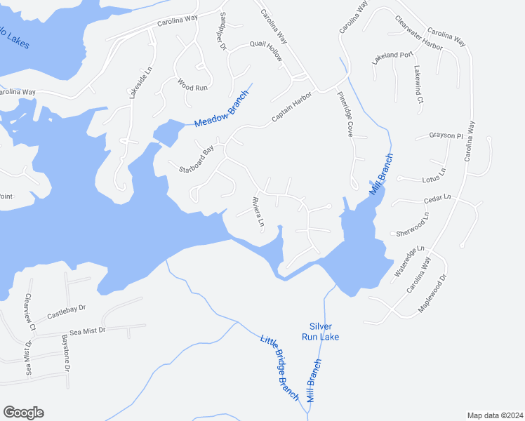 map of restaurants, bars, coffee shops, grocery stores, and more near 59 Riviera Lane in Sanford