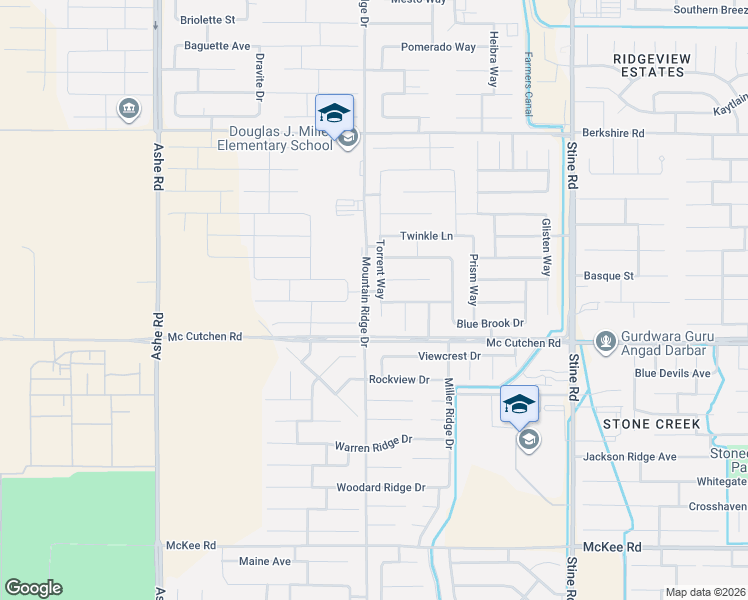 map of restaurants, bars, coffee shops, grocery stores, and more near 8003 Torrent Way in Bakersfield