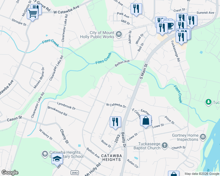 map of restaurants, bars, coffee shops, grocery stores, and more near 319 Tomberlin Road in Mount Holly