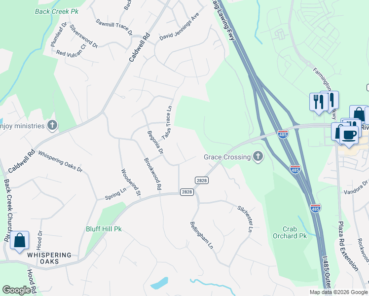 map of restaurants, bars, coffee shops, grocery stores, and more near 4316 Dianne Drive in Charlotte