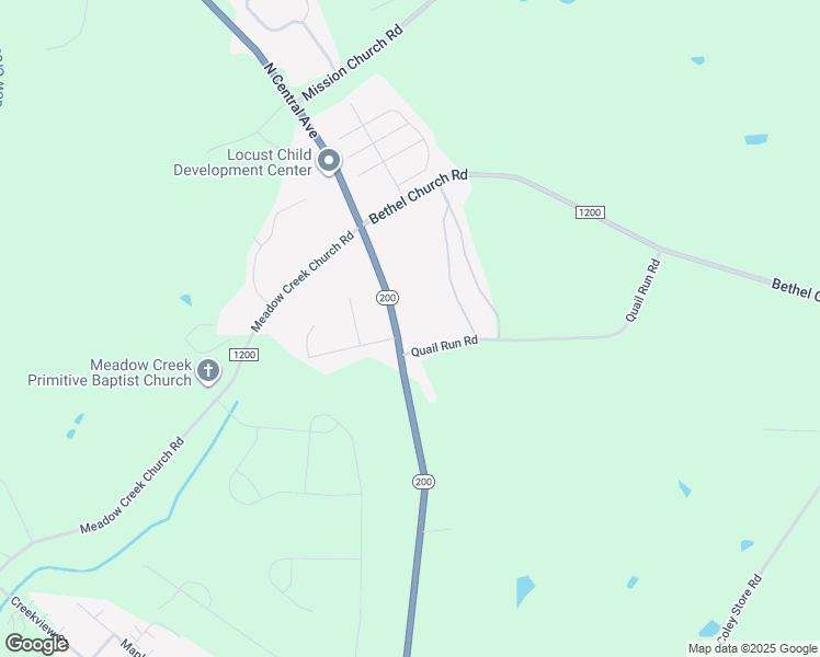 map of restaurants, bars, coffee shops, grocery stores, and more near 803A North Central Avenue in Locust