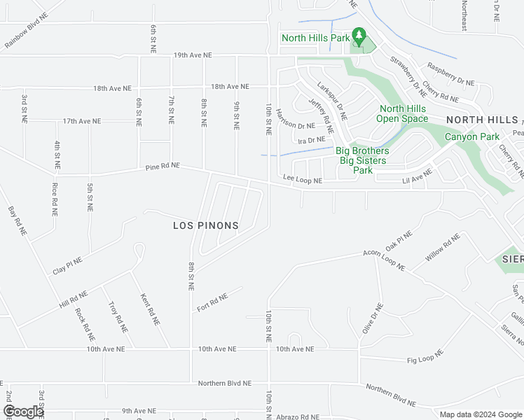 map of restaurants, bars, coffee shops, grocery stores, and more near 730 Loma Pinon Loop in Rio Rancho