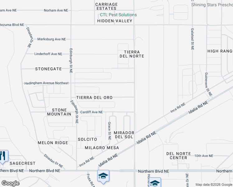 map of restaurants, bars, coffee shops, grocery stores, and more near 2819 Havencrest Avenue Northeast in Rio Rancho