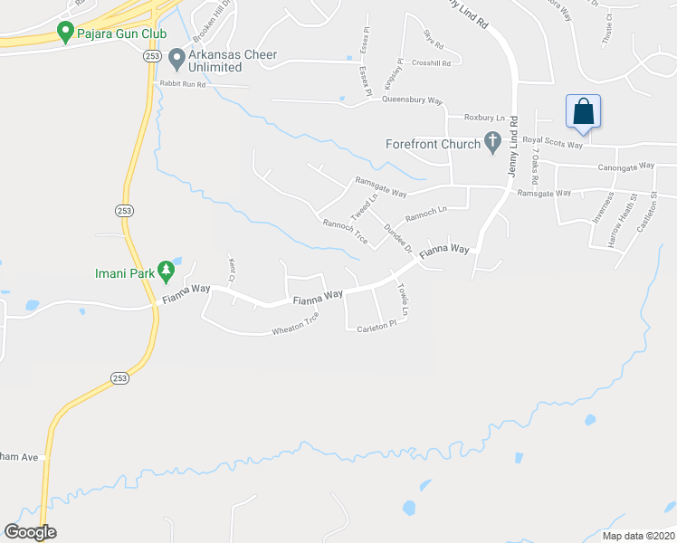 map of restaurants, bars, coffee shops, grocery stores, and more near 10708 Saint Michael Court in Fort Smith