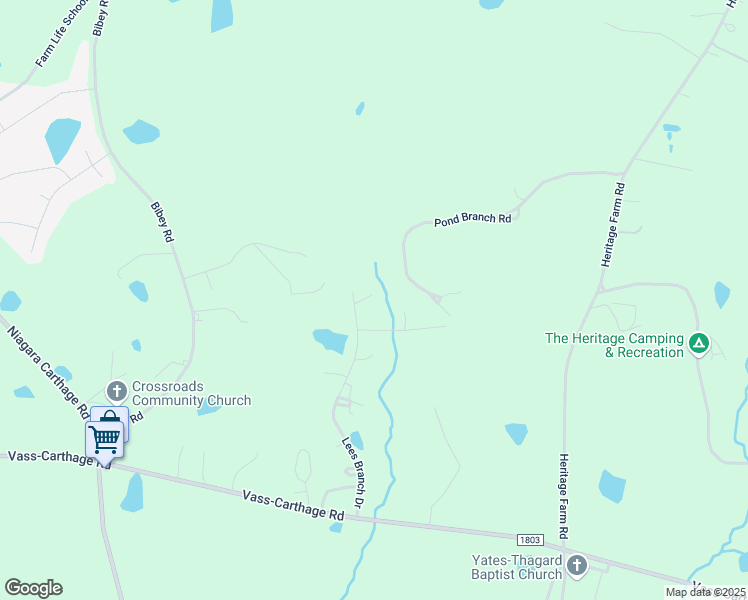 map of restaurants, bars, coffee shops, grocery stores, and more near 394 Lees Branch Drive in Carthage