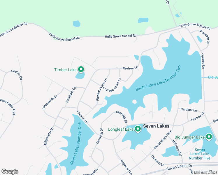 map of restaurants, bars, coffee shops, grocery stores, and more near Cottage Grove Lane in Seven Lakes