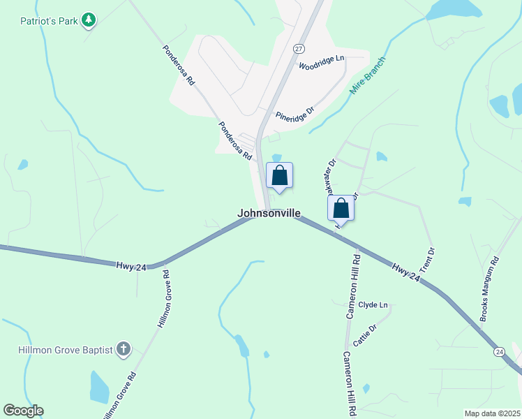 map of restaurants, bars, coffee shops, grocery stores, and more near 19862 North Carolina 24 in Cameron
