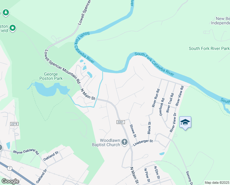 map of restaurants, bars, coffee shops, grocery stores, and more near 4027 River Falls Drive in Lowell