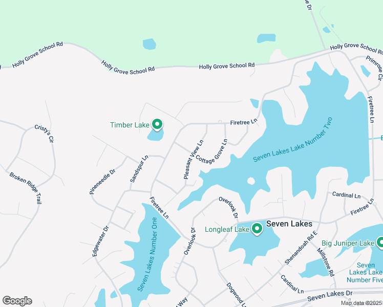 map of restaurants, bars, coffee shops, grocery stores, and more near Cottage Grove Lane in Seven Lakes