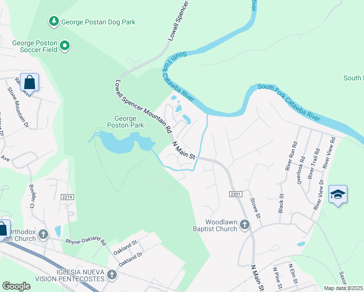 map of restaurants, bars, coffee shops, grocery stores, and more near 1001 Preston Drive in Lowell