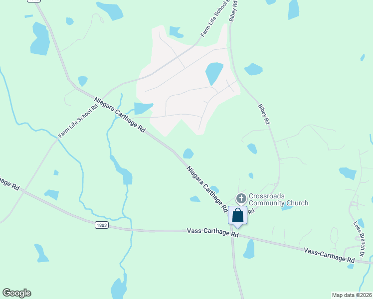 map of restaurants, bars, coffee shops, grocery stores, and more near 199 Farmhouse Lane in Carthage
