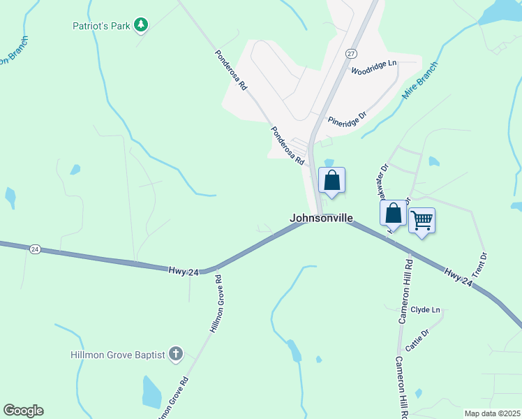 map of restaurants, bars, coffee shops, grocery stores, and more near 20036 Nc 24-27 Highway in Cameron