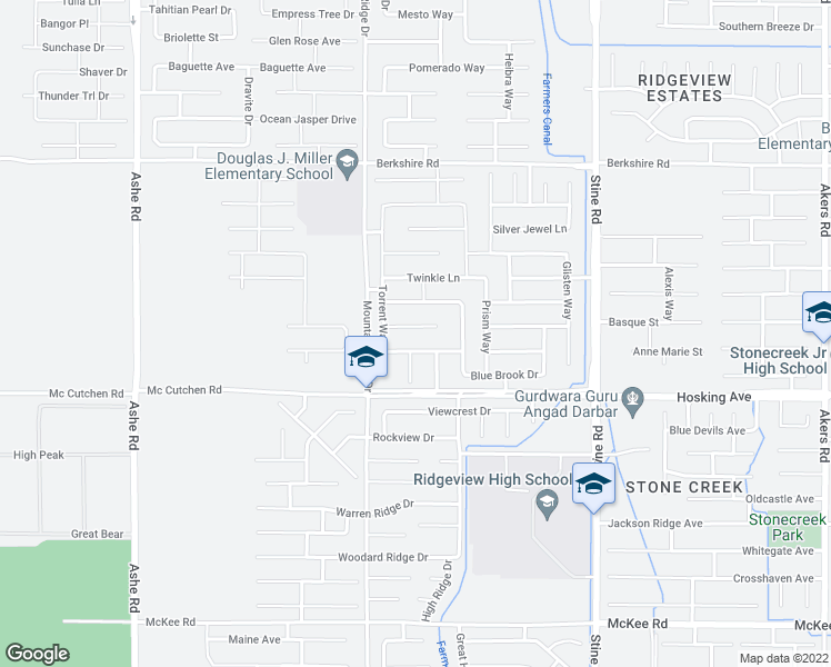 map of restaurants, bars, coffee shops, grocery stores, and more near 5507 Transparent Court in Bakersfield