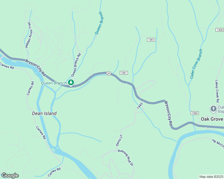 map of restaurants, bars, coffee shops, grocery stores, and more near Bryson City Road in Franklin