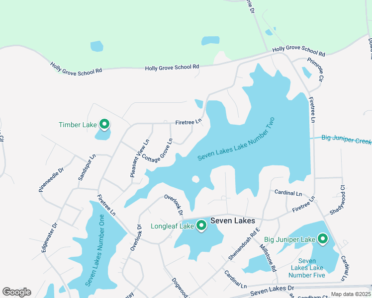 map of restaurants, bars, coffee shops, grocery stores, and more near Brown Bark Road in Seven Lakes