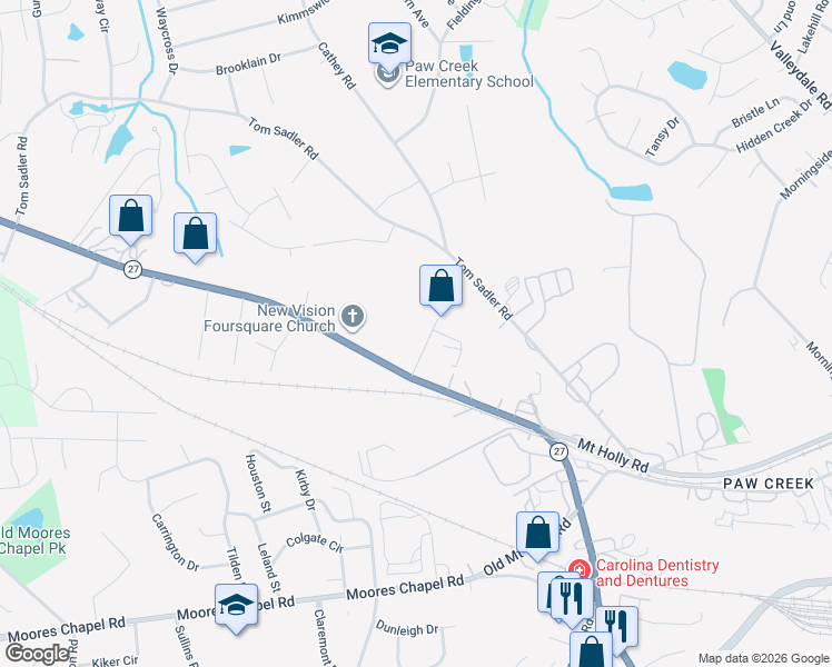 map of restaurants, bars, coffee shops, grocery stores, and more near in Charlotte