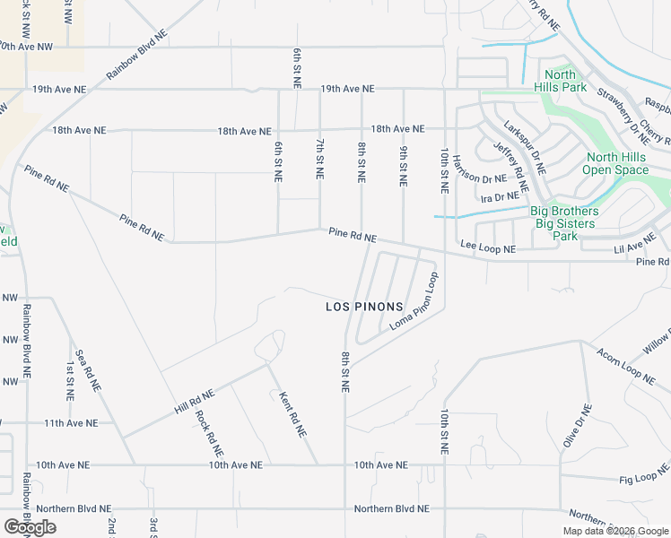 map of restaurants, bars, coffee shops, grocery stores, and more near 708 Pine Road Northeast in Rio Rancho